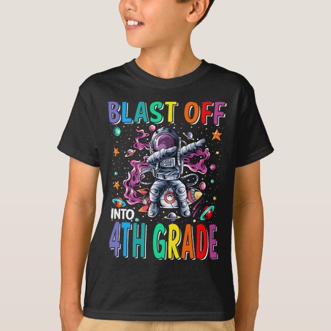 Camiseta Explodir Para O Foguete Do 4º Ano De Volta À Escol (Frente)