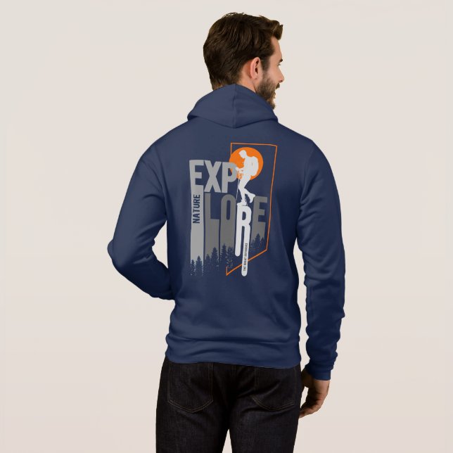Camiseta Exploração da Natureza (2) | Homens Full-zip  (Parte Traseira Completa)