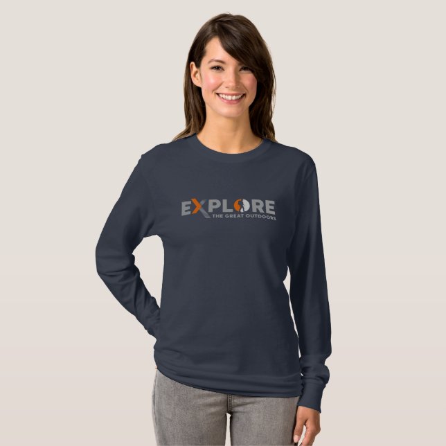 Camiseta Exploração da Natureza (2) | Mulheres Manga Longa (Frente Completa)