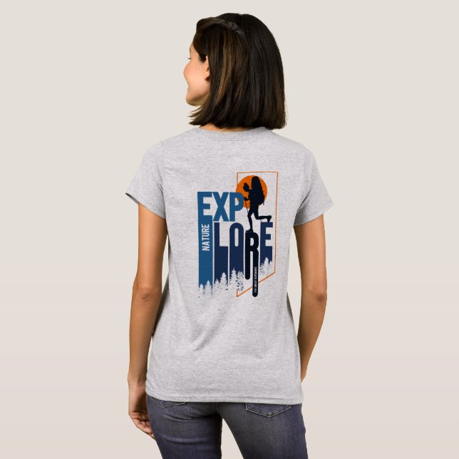 Camiseta Exploração da Natureza | Mulheres (Parte Traseira Completa)