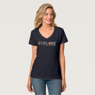 Camiseta Exploração da Natureza Mulheres Decote em V