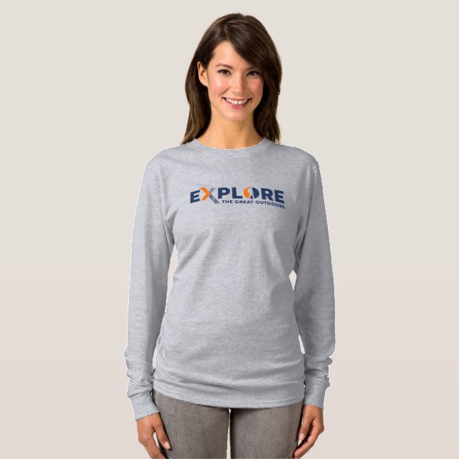 Camiseta Exploração da Natureza | Mulheres Manga Longa (Frente Completa)