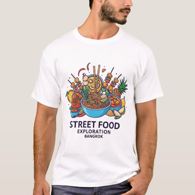 CAMISETA EXPLORAÇÃO DE COMIDA DE RUA DE BANGKOK (Frente)