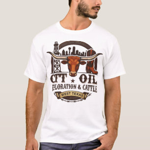 Camiseta Exploração de Petróleo CTT e Gado para Homens e Mu