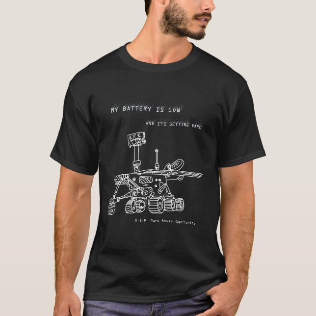 Camiseta Exploração de Rover de Oportunidade Rip Mars Desen (Frente)