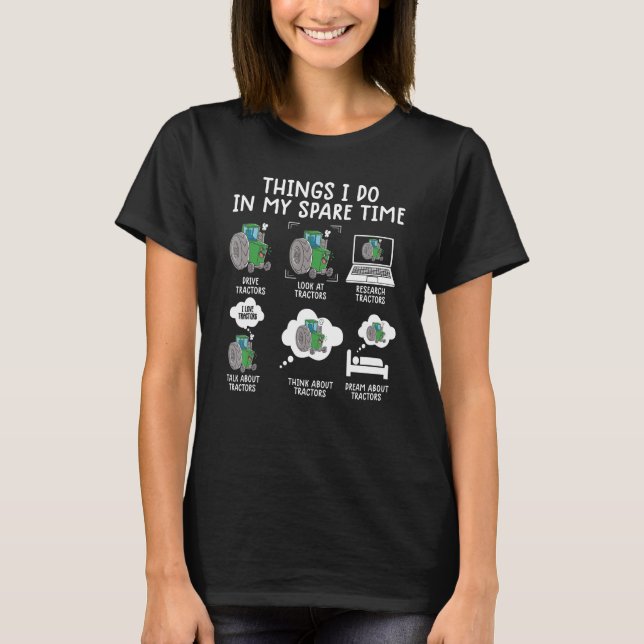 Camiseta exploração de tratores para crianças agricultoras (Frente)