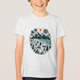 Camiseta Exploração de Viagem de Camping de Aventura da Nat