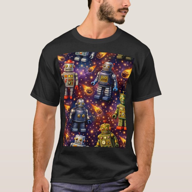 Camiseta Exploração robótica cósmica (Frente)