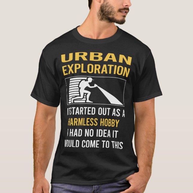 Camiseta Exploração Urbana de Hobby Sem Danos (Frente)