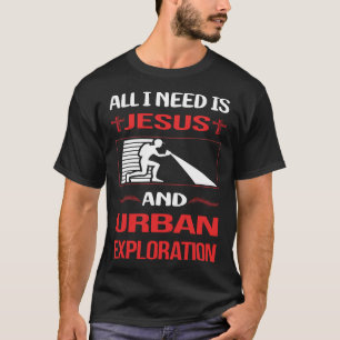 Camiseta Exploração Urbana de Jesus Engraçado