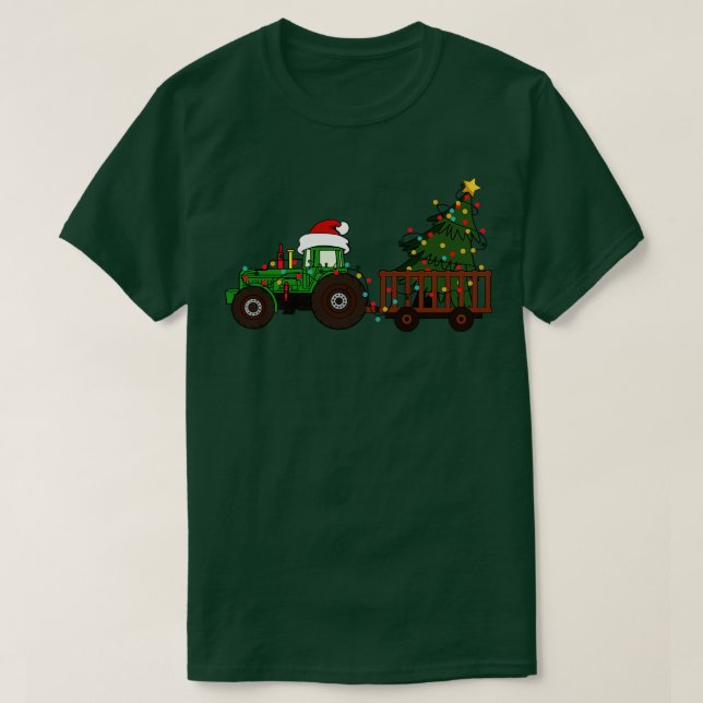 Camiseta Explorações agrícolas com trator gráfico de árvore (Frente do Design)