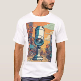 Camiseta Explorador Cósmico: Telescópio Vetor de Arte Cômic