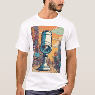 Camiseta Explorador Cósmico: Telescópio Vetor de Arte Cômic