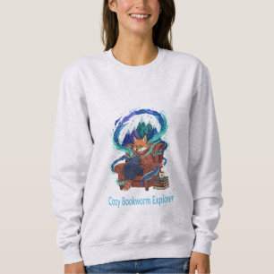 Camiseta Explorador Cozy Bookworm Raposa Caprichosa Leitu