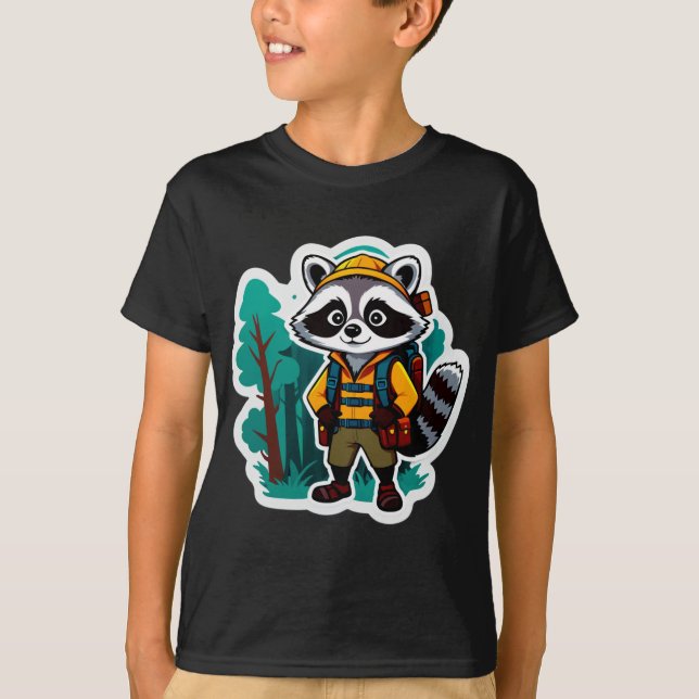Camiseta Explorador da Floresta de Guaxinim (Frente)
