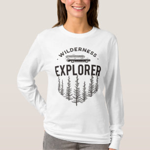 Camiseta Explorador da Natureza Carroça Canoa Árvores