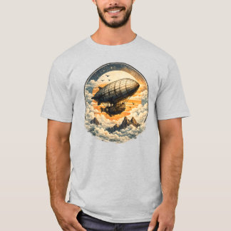 Camiseta Explorador de Dirigível Retro Vintage Steampunk Cé