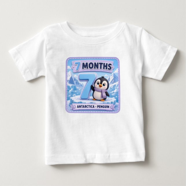Camiseta Explorador de Marcos do Bebê de 7 Meses (Frente)