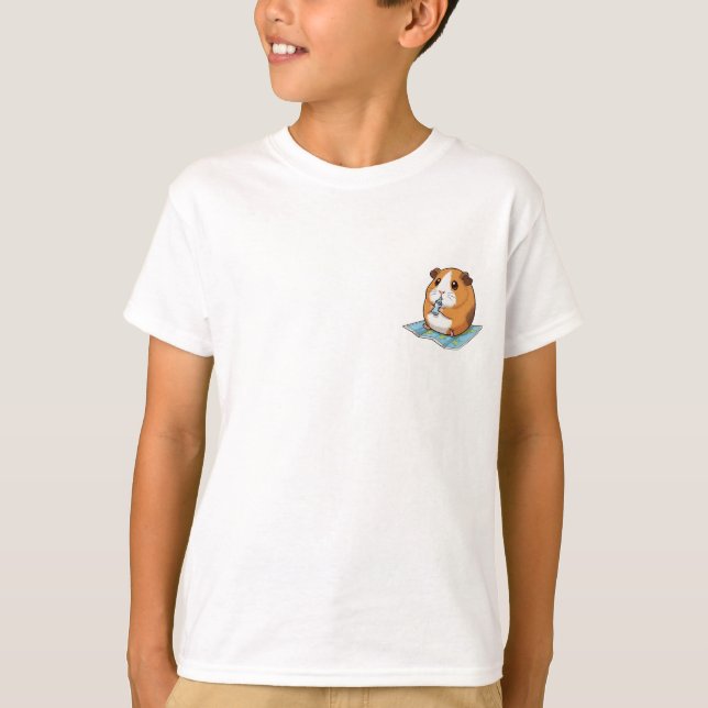 Camiseta Explorador de Porquinho-da-Índia com Mapa para Cri (Frente)