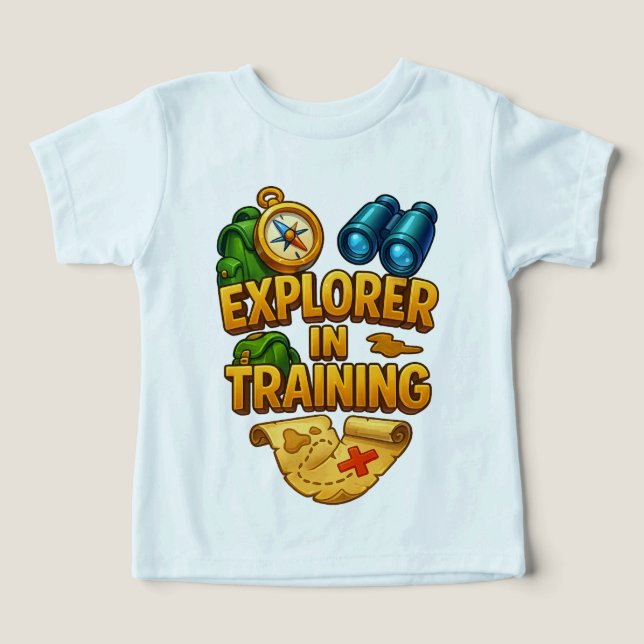 Camiseta Explorador no Treinamento do Toddler Tee (Design frontal)