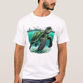 Camiseta 🌊 Explorador Oceânico Tartaruga Marinha