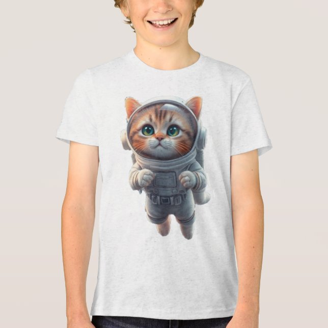 Camiseta Explorador Space Cat infantil (Frente)