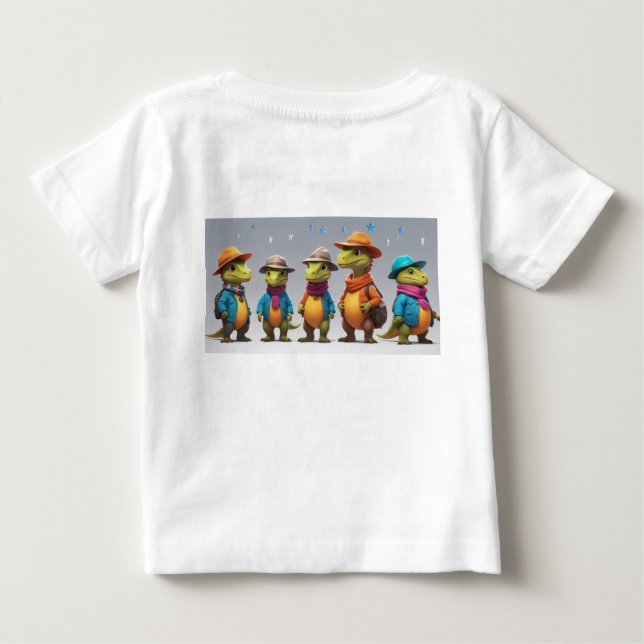 Camiseta Exploradores de Dino Aventurados em Estilo (Verso)