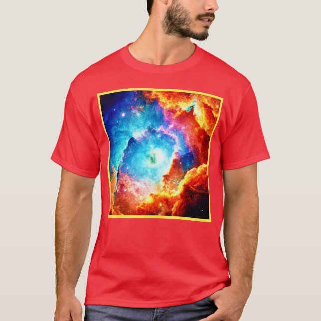 Camiseta Explorando a Arte Nebula Colorida (Frente)