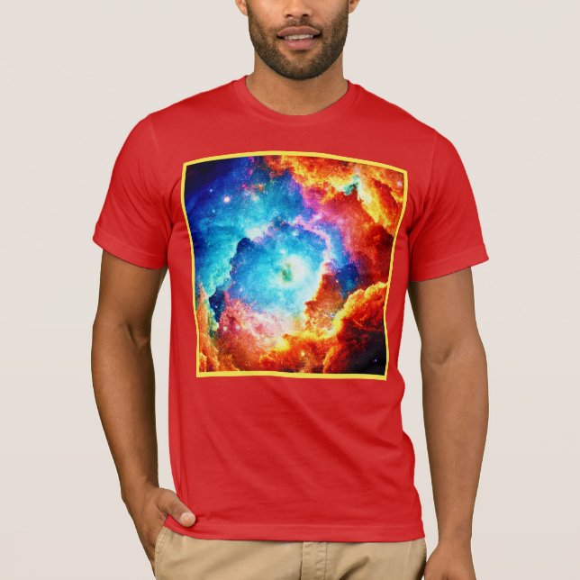 Camiseta Explorando a Arte Nebula Colorida (Frente)