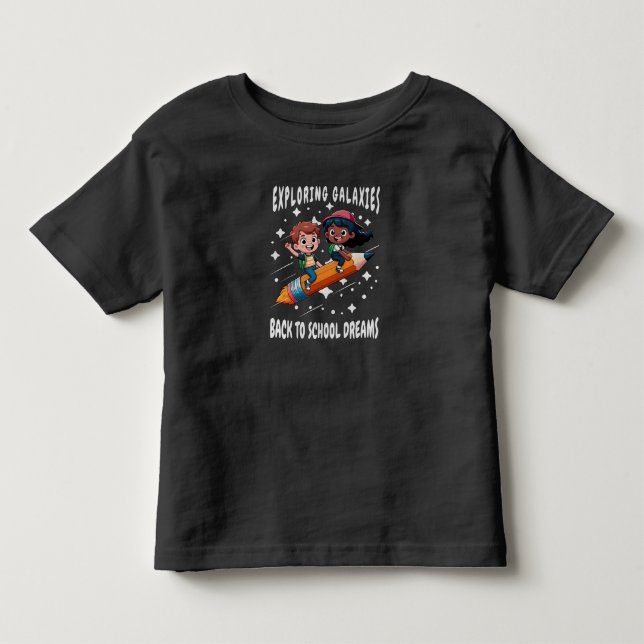 Camiseta Explorando Galáxias de Volta aos Sonhos Escolares (Frente)