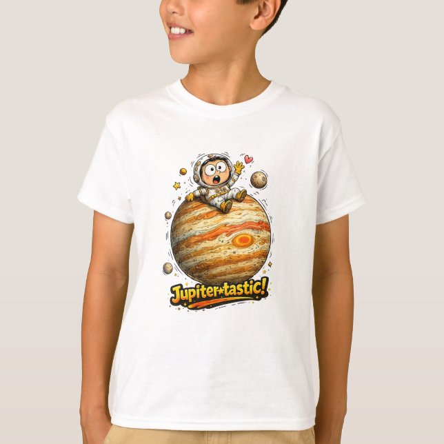 Camiseta Explorando Júpiter com Estilo (Frente)