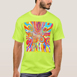 Camiseta Explorando Padrão Colorido Vibrante