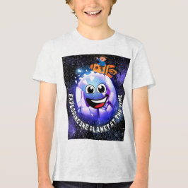 Camiseta Explorando um planeta de cada vez . menino em um f