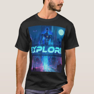 Camiseta EXPLORAR - Cidade de Ficção Científica Cyberpunk A