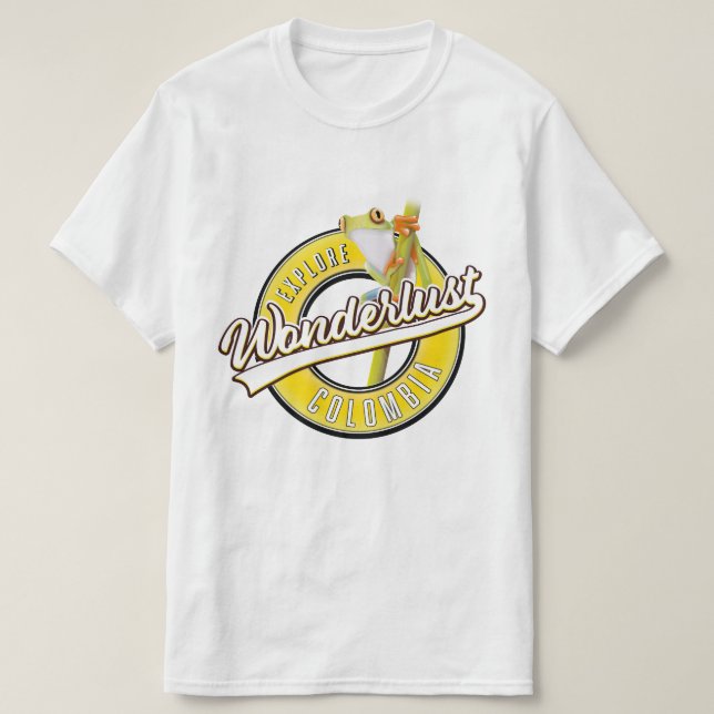 Camiseta explorar Colômbia desejo de aventura (Frente do Design)
