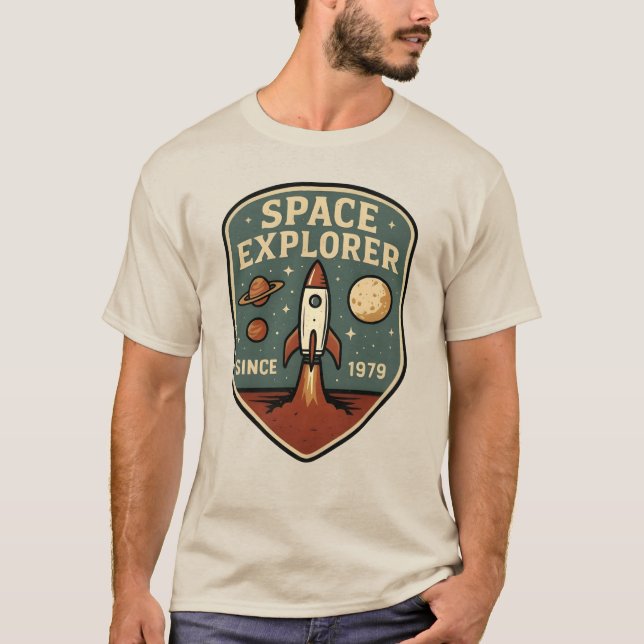 Camiseta Explorar Espaço Desde 1979 (Frente)
