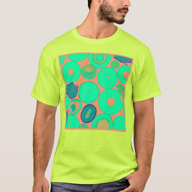 Camiseta Explorar nossa arte de Padrões verdes Na moda (Frente)