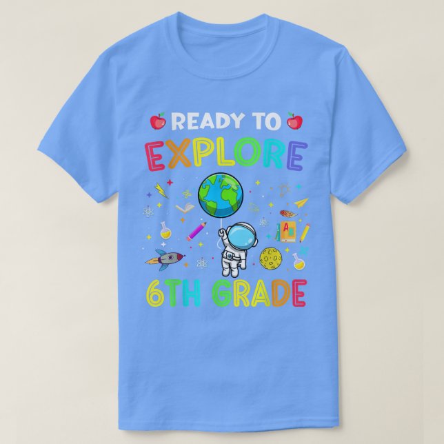 Camiseta Explore A 6 De Volta Ao Espaço De Astronauta Escol (Frente do Design)