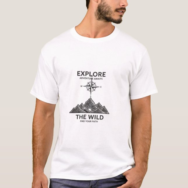 Camiseta Explore a Aventura Selvagem Aguarda (Frente)
