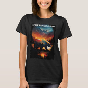 Camiseta Explore A Beleza Da Natureza urso caminhada acampa