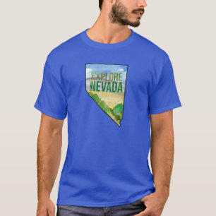 Camiseta Explore a forma do estado de paisagem do deserto d