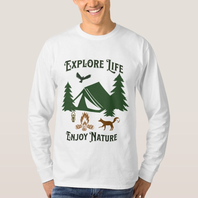 Camiseta Explore a vida, aproveite a natureza (Frente)