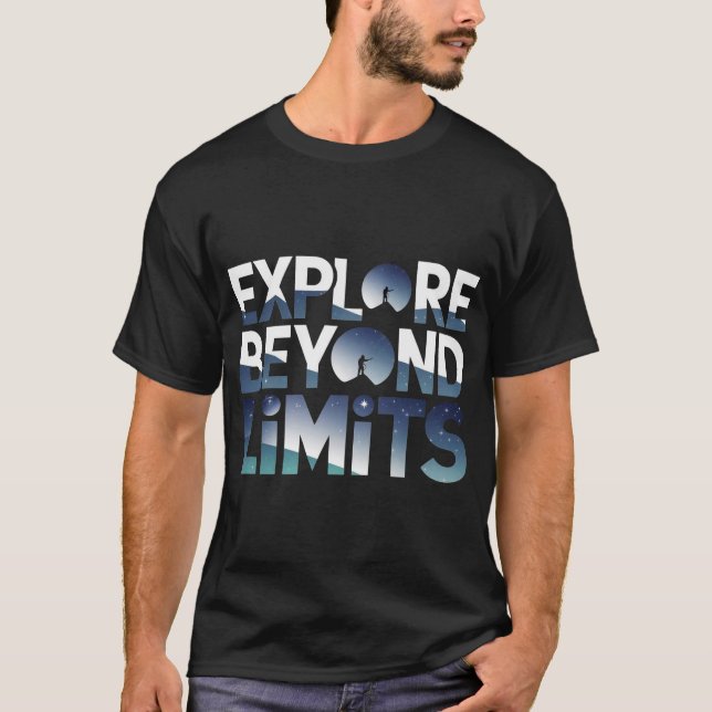 Camiseta Explore Beyond Limits Space Adventure  (Frente)
