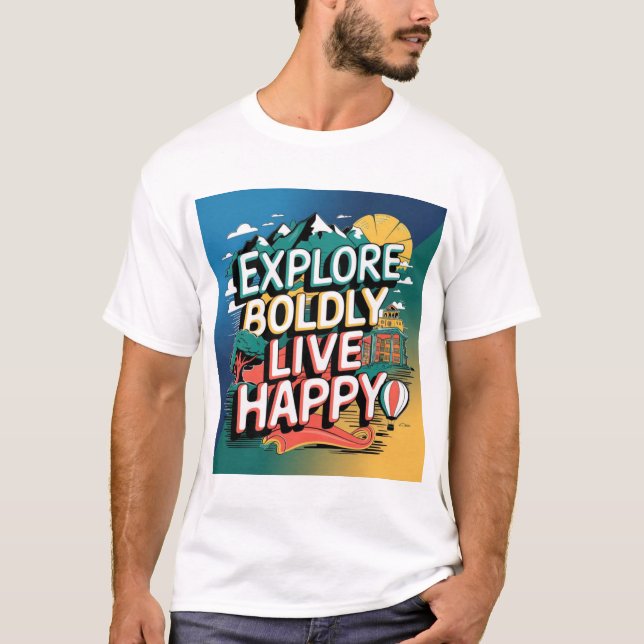 Camiseta Explore de forma Bolsita Feliz: Aventura Espera (Frente)