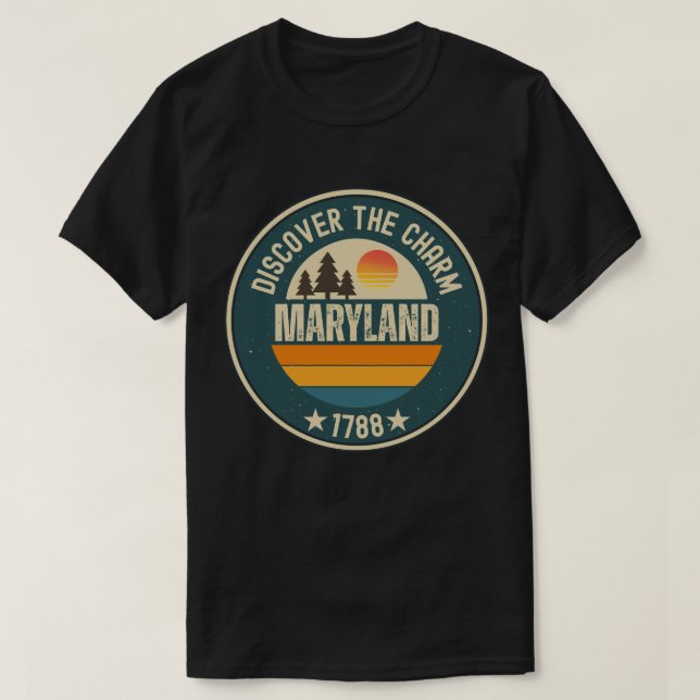 Camiseta Explore Designs de Maryland para cada passo (Frente do Design)
