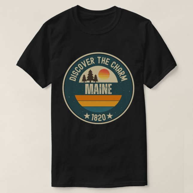 Camiseta Explore Designs Maine para cada passo (Frente do Design)