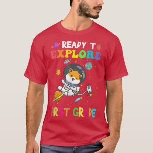 Camiseta Explore First Grade Back To School Astronaut Space