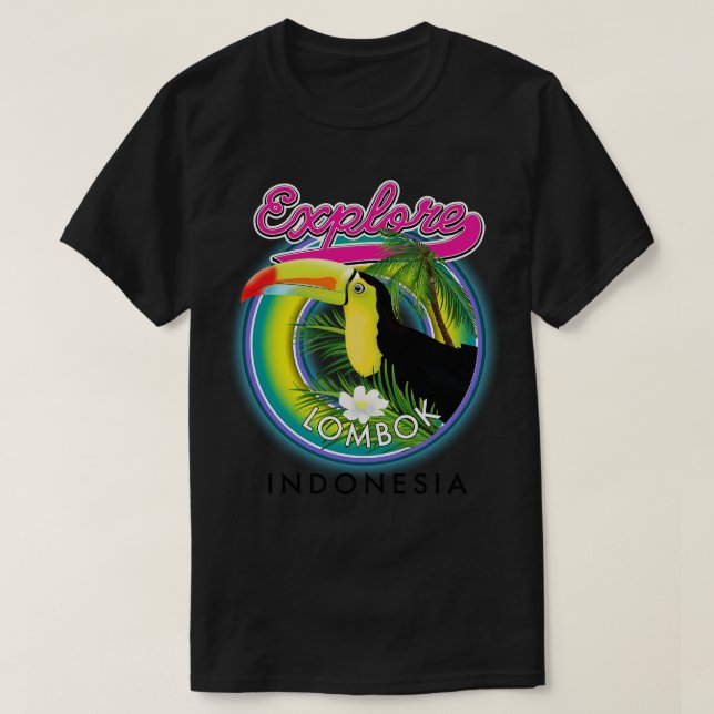 Camiseta Explore Lombok Indonesia viagem (Frente do Design)