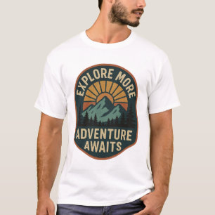 Camiseta Explore mais avanços - Retro Vintage Moun