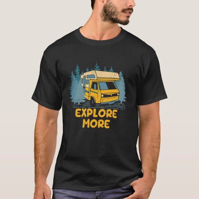 Camiseta Explore mais férias Viagem turística de Viagem (Frente)